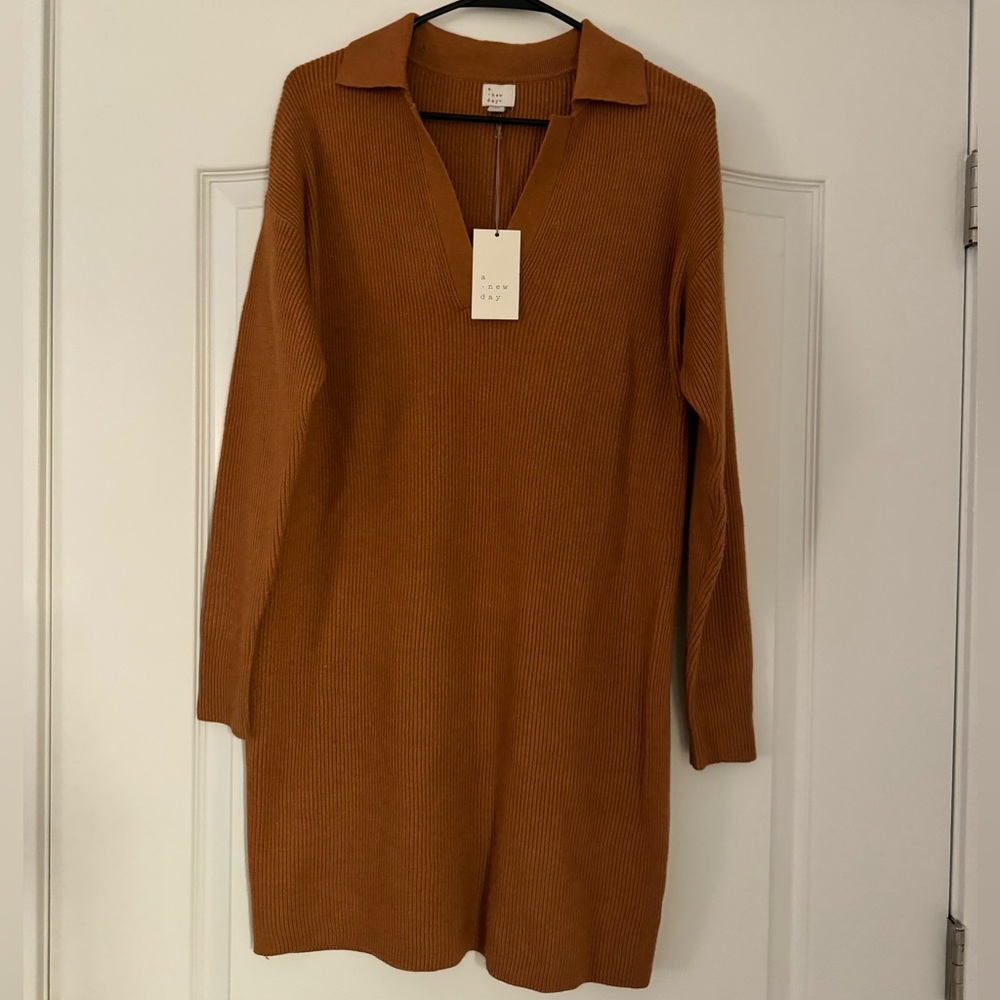 A New Day Orange Sweater-dress. Size: XS. Never worn, tags still on 🧡